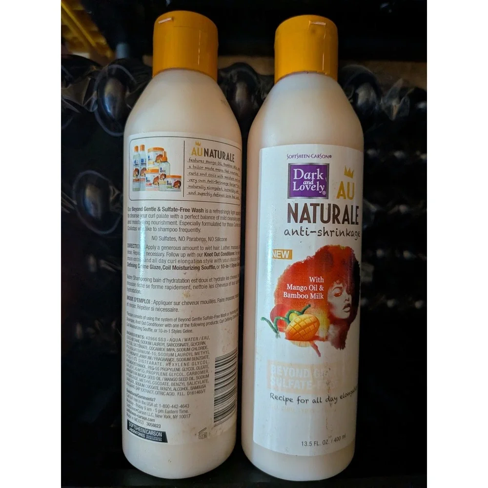 2ct Dark and Lovely Au Naturale Anti-Shrinkage Beyond Gentle & Sulfate-Free Wash